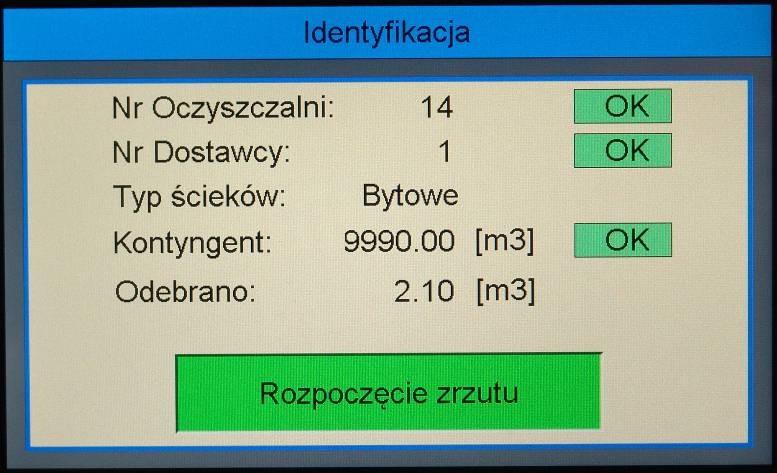 4) i sprawdza czy numer zapisany w identyfikatorze jest zgodny z numerem zapisanym w pamięci wewnętrznej (RAM) sterownika jeśli tak, pojawiają się kolejne ekrany umożliwiające wskazanie rodzaju