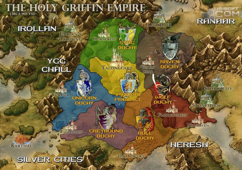 Jednakże geografia Imperium skomplikowała się w momencie wygaśnięcia dynastii Sokoła i objęcia panowania przez Ivana z rodu Gryfa. Nastąpiła roszada ziem.