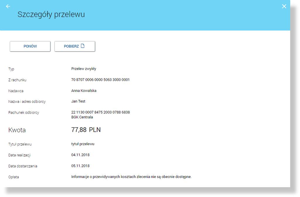 Rozdział 6. Przeglądanie szczegółów przelewu Rozdział 6.