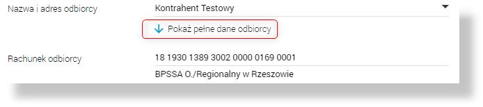 Rozdział 7. Przelewy po wyborze szablonu dane przelewu (o ile zostały uzupełnione w szablonie) uzupełniane są na formularzu.