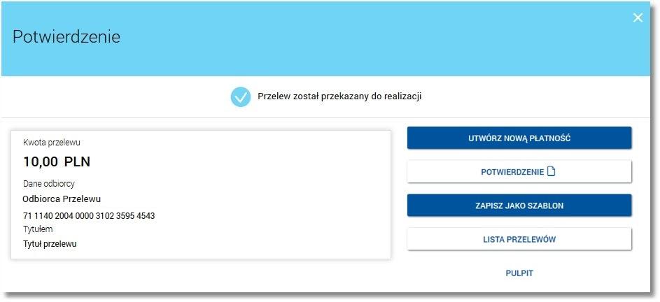 Rozdział 7. Przelewy dostępnego w nagłówku formularza, który przenosi użytkownika do poprzedniego ekranu.