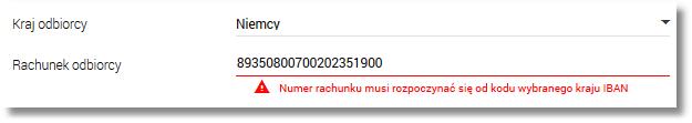 Rozdział 7. Przelewy przelewu zagranicznego pod kątem zgodności z IBAN nie jest wykonywana.