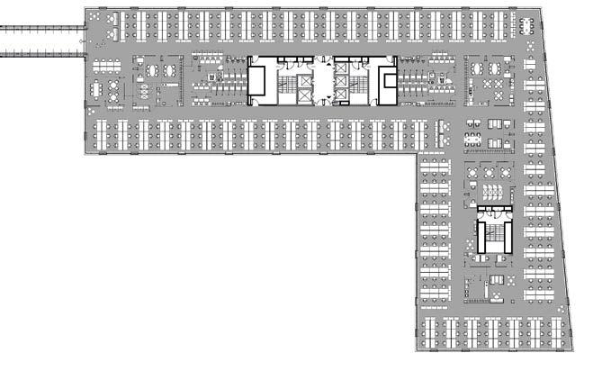 Powierzchnia 2505 m 2 / liczba stanowisk 334 (7,5 m 2 /osobę) Office area