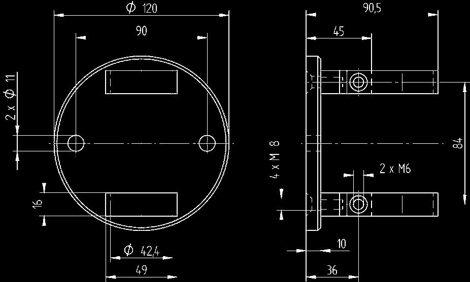 080210 4011879163778 Ø 100 x 10 mm 11 mm Ø 42,4 mm 36 0,850 z okrągłą