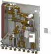 Uponor Combi Port Uponor Combi Port B 1000 UFH/RC wstawka na wodomierz i bezpośrednie podłaczenie wody zimnej zawór termostatyczny bypass reguator różnicy ciśnień strona sieciowa grupa