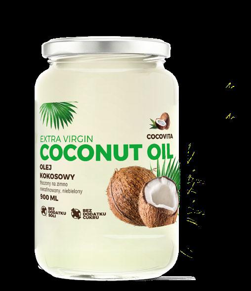 KATALOG PRODUKTÓW OLEJ KOKOSOWY COCONUT OIL Najbardziej wartościowy jest olej kokosowy tłoczony na zimno, nierafinowany. Ma przyjemny zapach i delikatny posmak kokosowy.