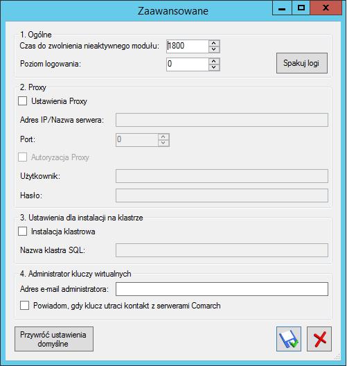 Odświeżenie widoku <F5> - po wybraniu klawisza <F5> następuje odświeżenie widoku tego okna, w szczególności odświeżany jest czas, jaki pozostał do następnej aktualizacji modułów.