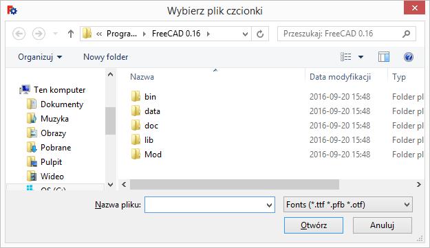 Alternatywnym i łatwiejszym sposobem na odnalezienie pliku czcionek jest wpisanie nazwy pliku "VeraBd.ttf" w polu wyszukiwania. wyszukaj VeraBd.ttf KROK 11. Wstawiliśmy nasz tekst w obszar rysunku.