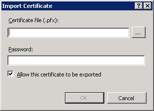 Podajemy hasło, jeżeli certyfikat był exportowany z hasłem 5. Dodanie protokołu ssl (aktualizacja powiązania).