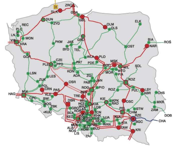 Sieć energetyczna w Polsce Gdzie