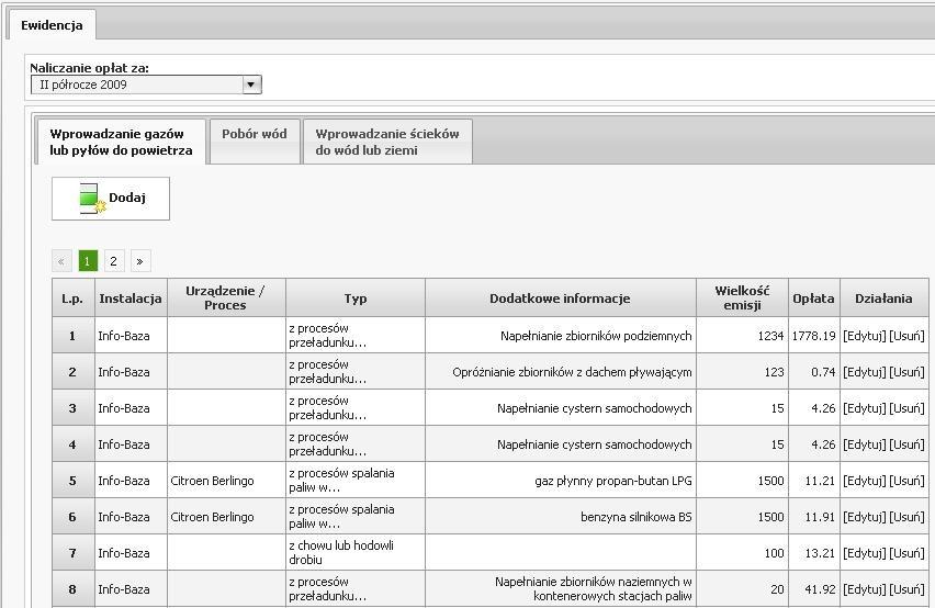 2.4. Jednostki Opcja w trakcie realizacji. 3. Ewidencja Ta zakładka umożliwia wprowadzenie szczegółowych danych dla urządzeń i procesów podlegających ewidencji.