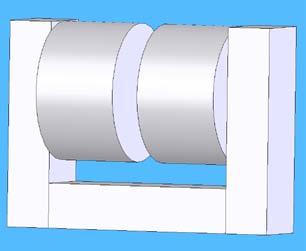 04 m spacing between poles, respectively; c), d) values in cross-section between the poles for a 0.03 m and 0.04 m spacing, respectively.