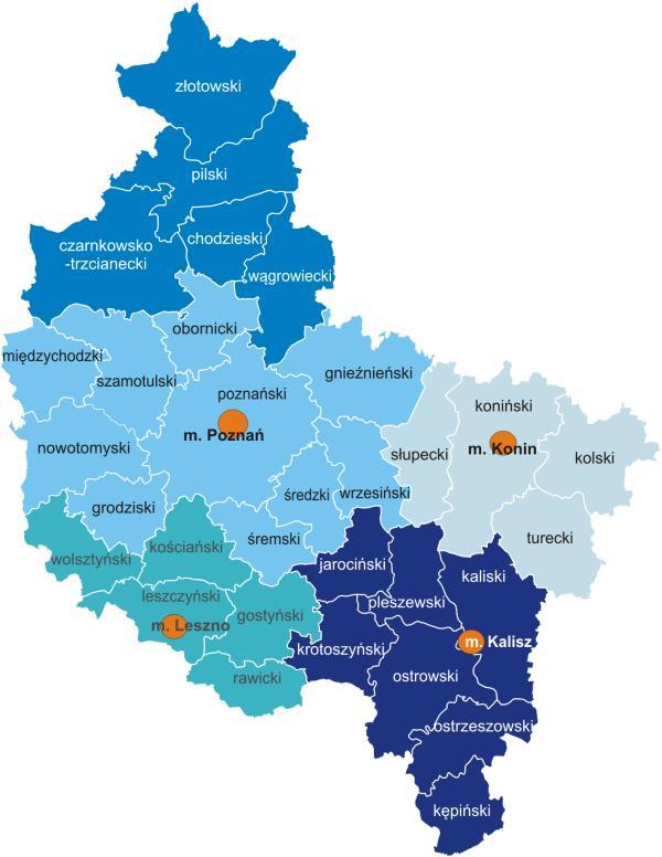 Zakres terytorialny badania W 2018 r. Wielkopolskie Obserwatorium Innowacji, skierowało ankietę podsumowującą rok 2017 do 257 jednostek samorządowych województwa wielkopolskiego tj.