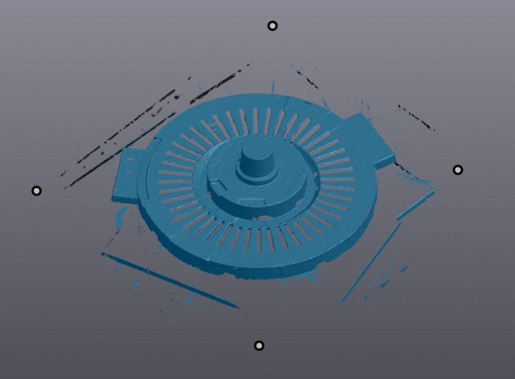 Position to the 3D scanning process Podczas skanowania obiektu na ekranie komputera zintegrowanego ze skanerem 3D w programie VXelements był generowany wirtualny kształt skanowanego obiektu.