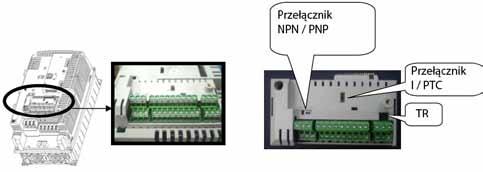 4.8. Listwa zaciskowa sterownicza 1) Wybór sterowania NPN / PNP Seria is7 ma możliwość wyboru sterowania przy użyciu napięcia