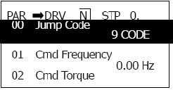 poruszamy się przyciskami Prawo/Lewo (Left/Right) pomiędzy podgrupami: Drive. Basic Functions, Advanced Functions.