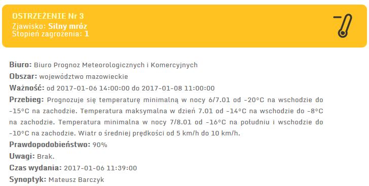 Ostrzeżenia METEO