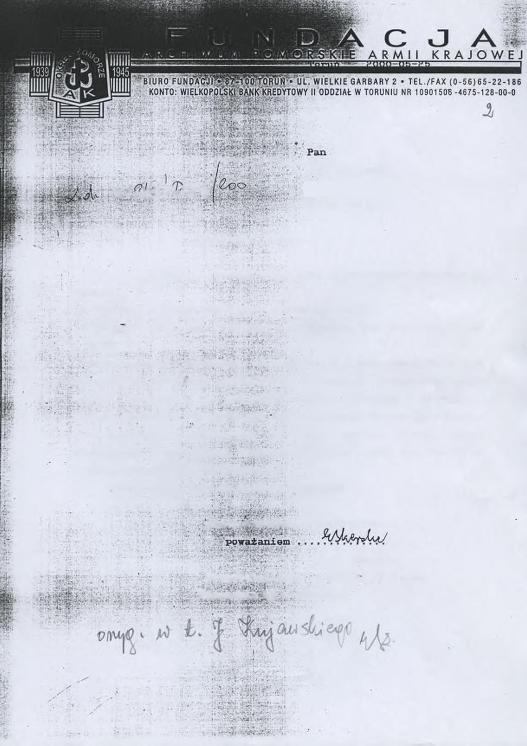 * \ *:-ir /\j -j y >:?f ** *, : < Jan Kujawski, ; > - 4, V K ] / ro^t.. ' ^ I 1 0-1 4 0 O l s z t y n ' 1 i : ' Szanowny Panie! >. v.f \.