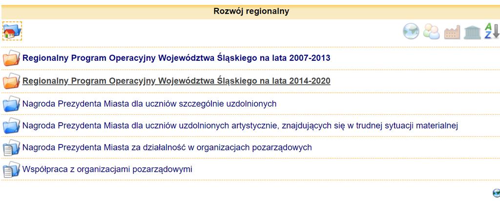 5) Wybierz katalog Rozwój regionalny.