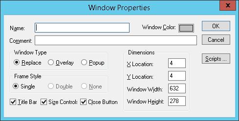 b) Definicja okna Aplikacja wizualizacyjna projektowana jest jako zbiór związanych ze sobą okien, na których umieszczone obiekty graficzne prezentują (wizualizują) wymagane informacje.