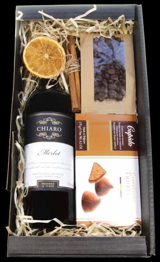 Zestawy w pudełkach kartonowych pomarańcza - Włoskie, czerwone, wytrawne wino Chiaro - Belgijskie