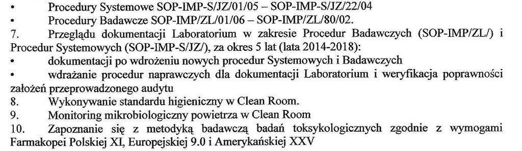 Oferta dla studentów kierunków: Farmacja, Kosmetologia i Analityka Medyczna. 2. Laboratorium Kosmetyczne Dr Irena Eris Sp. z o.o. ul.