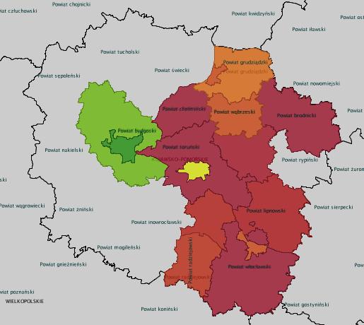 Rozmieszczenie jednostek organizacyjnych pomocy i integracji społecznej o zasięgu lokalnym i o zasięgu ponadgminnym w 2018 roku.