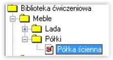 wstawiony z godnie z wartościami wprowadzonych parametrów. Kliknij w obszarze roboczym, by umieścić półkę.