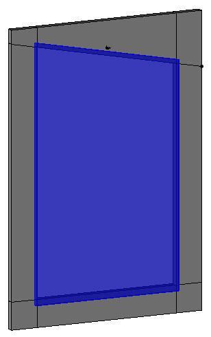 Tworzenie szklanego panelu Aktywuj warstwę 2 i zmień kolor szkicu na niebieski. Wybierz funkcję Wolne formatki. - Wprowadź Pierwsze odsunięcie = -13.5mm i Grubość = 5mm.