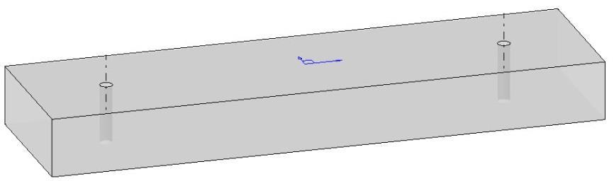 Ustaw Tryb = Nie dynamicznie i wskaż górną powierzchnię części pomocniczej, jako powierzchnia wiercenia.