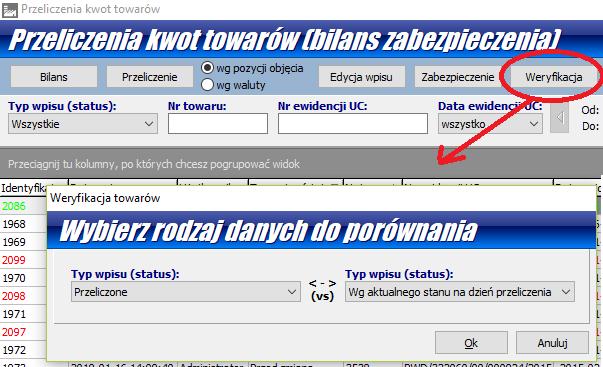 6. Weryfikacja towarów przed wykonaniem bilansu.