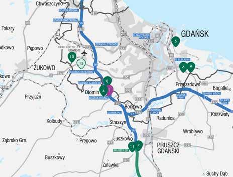 POLAND INDUSTRIAL DESTINATIONS TRÓJMIASTO MAPA LOKALIZACJI WYBRANE PRZEMYSŁOWE I LOGISTYCZNE PARKI Wybrane