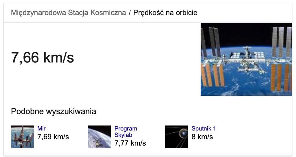 Pędkość międzynaodowej stacji kosmicznej (ISS) h = 405 km MZ km vob = G 7.