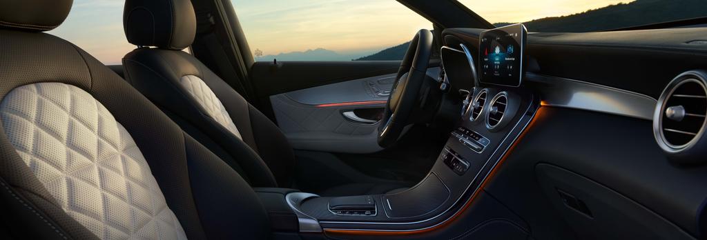 Tankuj nową energię. Dzięki pakietom ENERGIZING, które na życzenie poprawiają samopoczucie, nowy Mercedes GLC zapewnia Ci miłe spędzenie czasu za kierownicą.