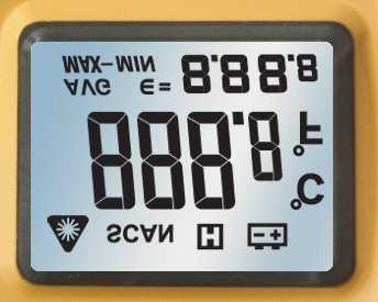 4. Opis wyświetlacza LCD Model A: 1. Symbol włączonego celownika laserowego 2. Symbol zatrzymania odczytu 3.
