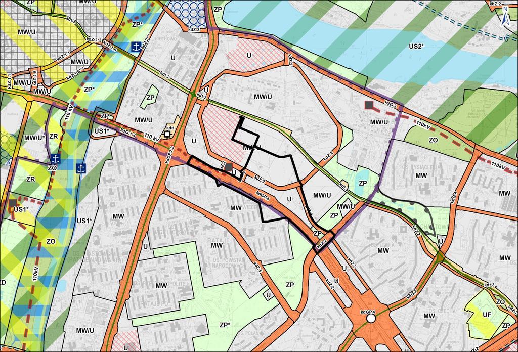 Studium uwarunkowań i kierunków zagospodarowania przestrzennego miasta Poznania MW - teren zabudowy mieszkaniowej wielorodzinnej MW/U - tereny zabudowy mieszkaniowej lub zabudowy usługowej w obszarze