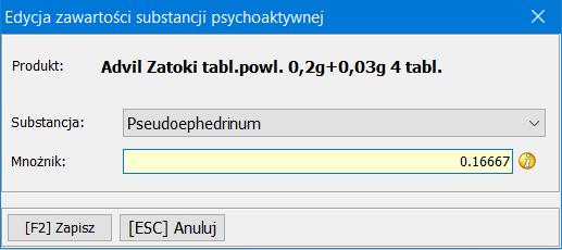 7 Informacja jak wyliczyć mnożnik Poniżej opisano produkt Advil Zatoki tabletki powlekane 0,2g+0,03g