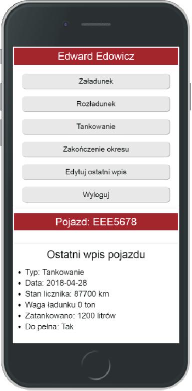 tankowanie do pełna. Następnie kierowca wprowadza systematycznie kolejne czynności trasy.