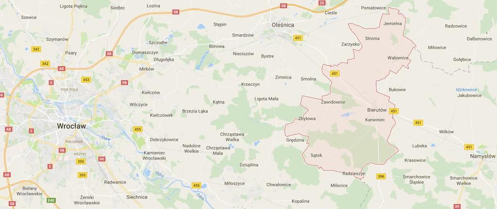 I DIAGNOZA SYTUACJI GMINY Gmina miejsko-wiejska Bierutów leży w południowej części powiatu oleśnickiego.