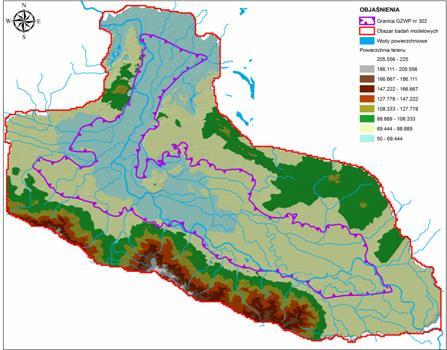 Boundary of MGWB 3024 Model domain Rivers & streams DTM