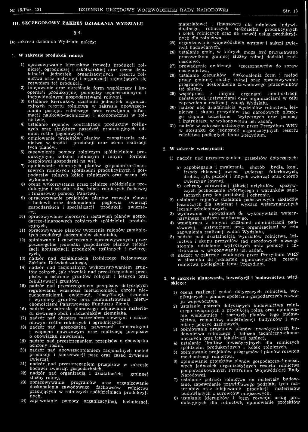 ro l n ictw a oraz in sty tu cji i o rganizacji zajm ujących się rozw ojem tej pro d u k cji, 2) inicjow anie oraz określanie form w spółpracy i k o o p eracji p ro d u k cy jn ej pom iędzy