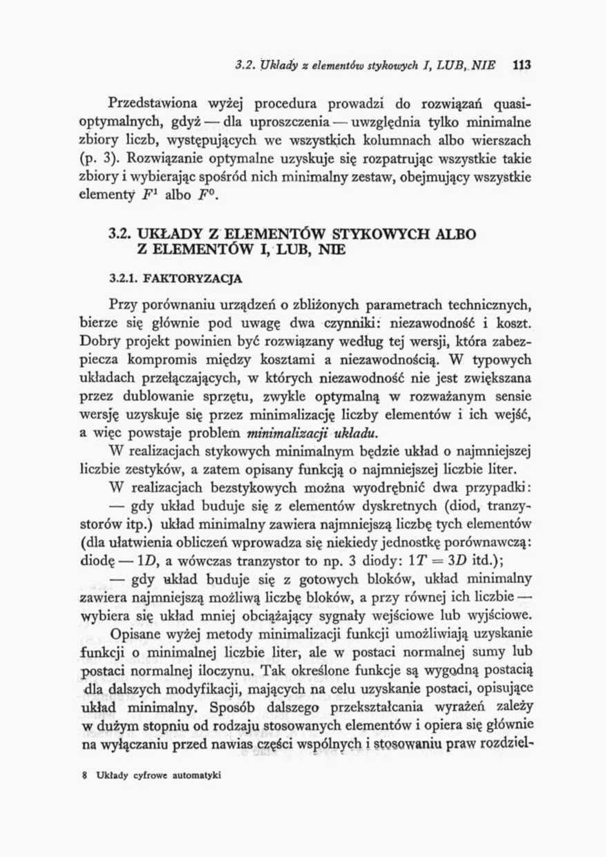 3.2, Układy s elementom stykotuych I, LUB,.