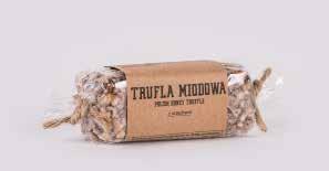 CU243 BATON TRUFLA MIODOWA Z BIAŁĄ CZEKOLADĄ 80x25x25 mm 80g Trufle Miodowe to ekskluzywne batoniki tworzone z wykorzystaniem najlepszej belgijskiej czekolady 72%.