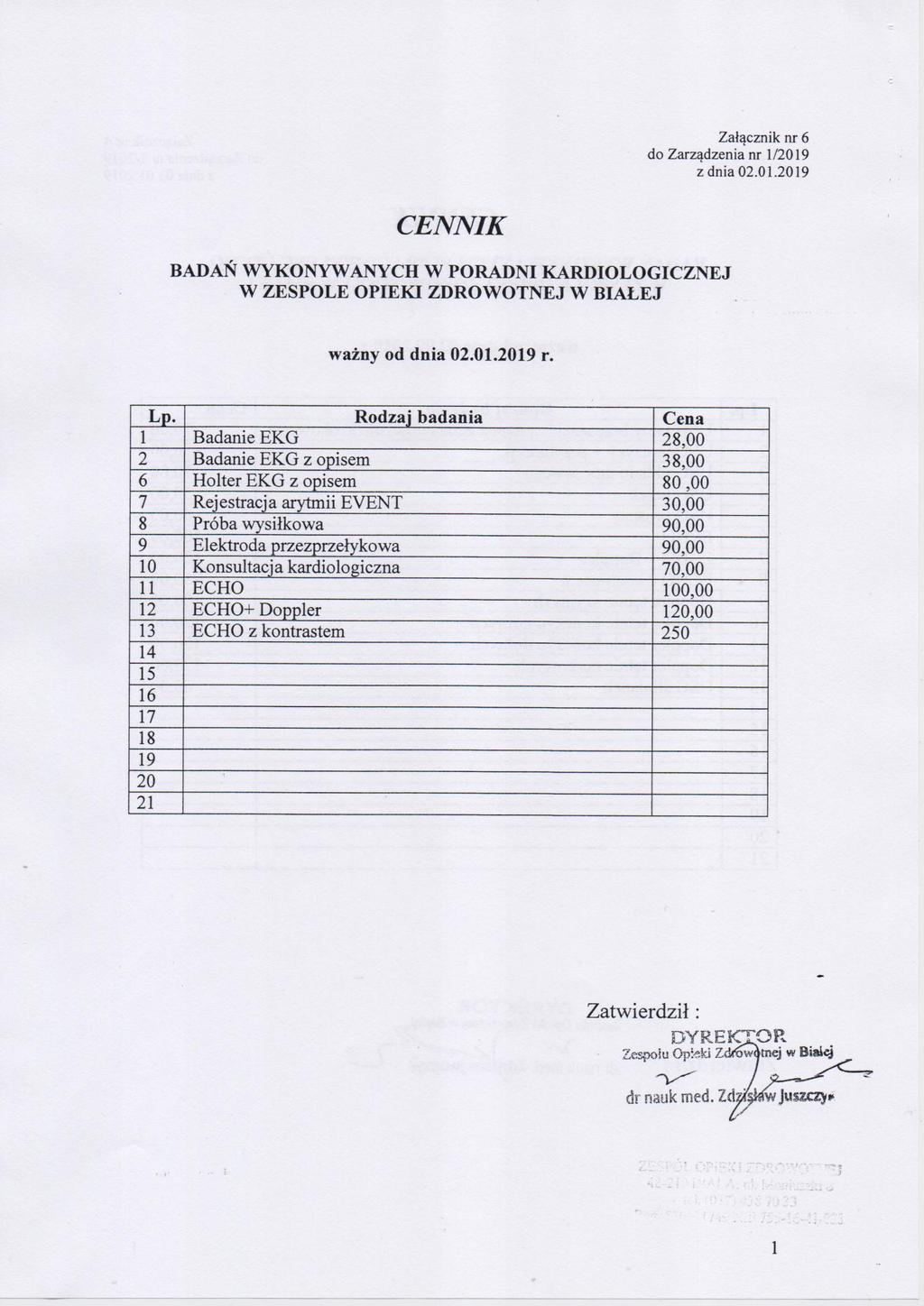 Załącznik nr 6 2 dnia 02.01.