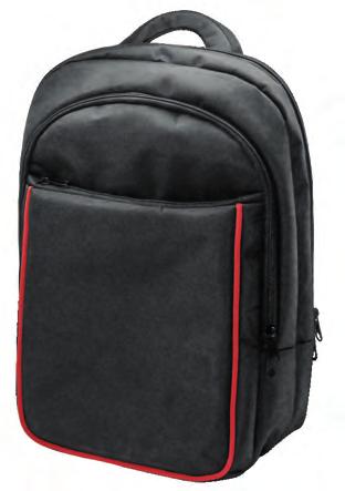 Sports bag with two side pockets and reflective inserts.