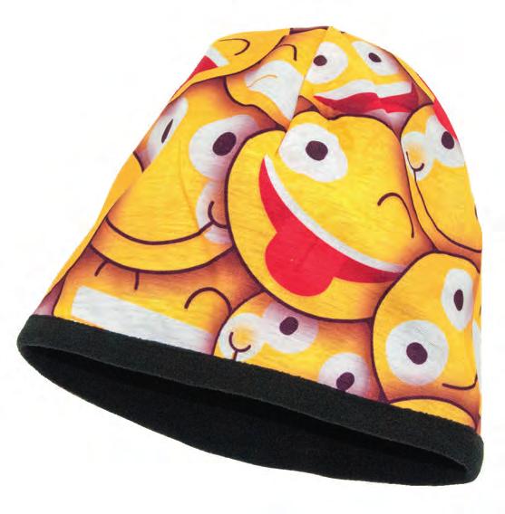 Hat with full-surface sublimation printing outside, inside fleece.