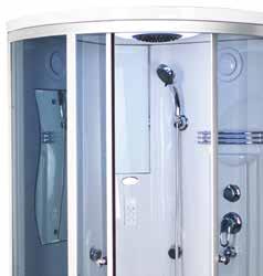 Kabina 6007 Narożna kabina prysznicowa 6007 zmieści się nawet w niewielkiej łazience - długość jej boków to 80 x 80 cm.