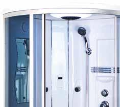 Kabina parowa 6116 Kabina parowa 6116 pozwala na codzienne korzystanie z sauny parowej we własnej łazience. W saunie można zastosować aromaterapię, która działa pobudzająco oraz relaksująco.