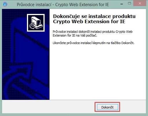 Następnie zostaną wyświetlone informacje o zakończeniu instalacji. Instalowanie rozszerzenia Crypto Native App: 4.