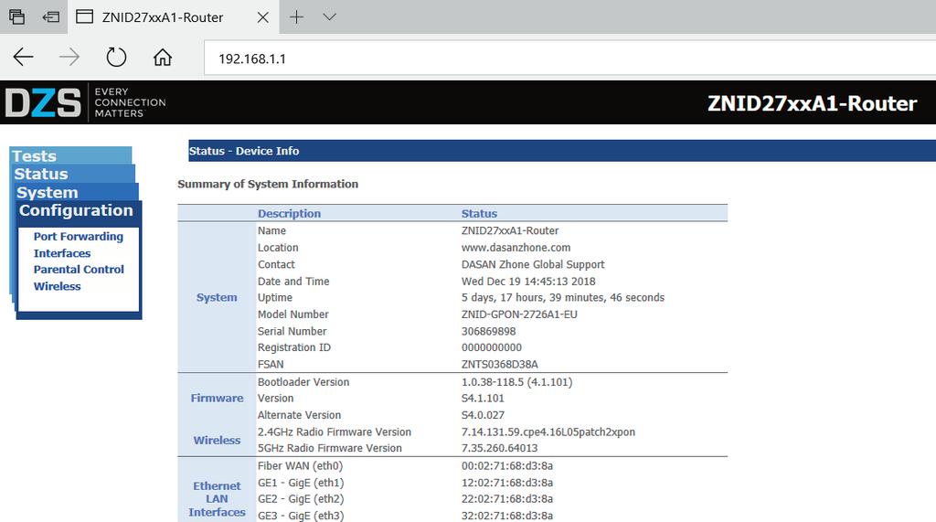 zakładkę Configura on.